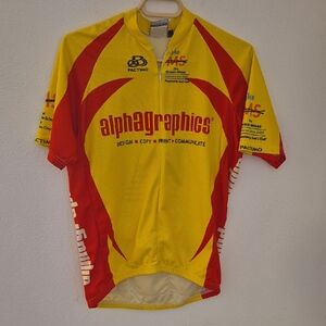 Cycling Jersey Pactimo Men's Yellow & Red Team AlphaGraphics